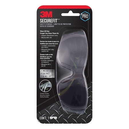 Scotch Safety Glasses, Anti-fog, Gray Lens, Black and Green Frame SF400G-WV-6-PS